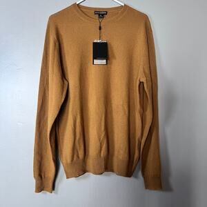 State Cashmere 100% Cashmere Sweater Men XL Tan Camel Crewneck Pullover NWT